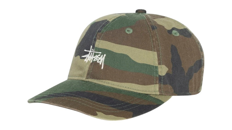 Stussy Basic Washed Stussy Cap Woodland Camo