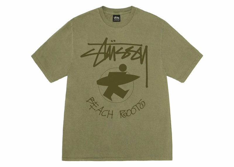 Stussy Beach Roots Pigment Dyed Tee Olive