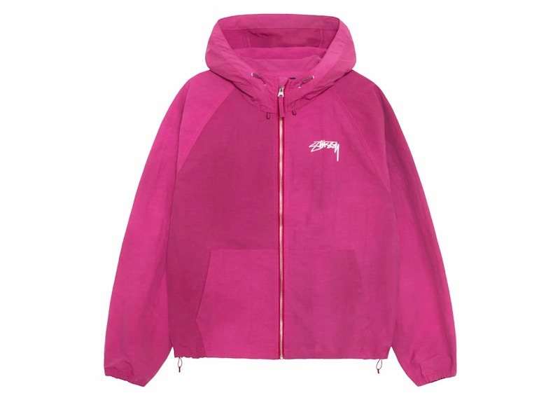 Stussy Beach Wave Dye Shell Jacket Berry