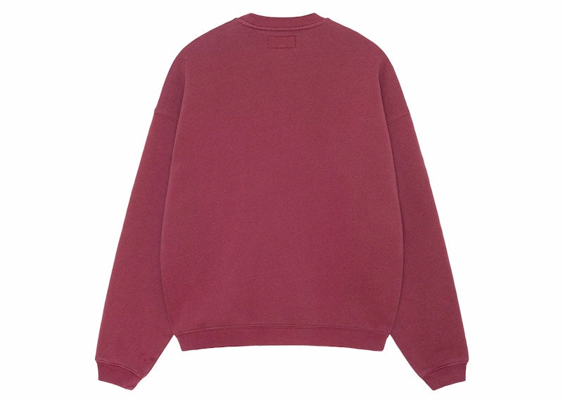 Stussy Big Crackle Sport Crew Burgundy