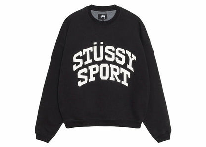 Stussy Big Crackle Sport Crew Washed Black