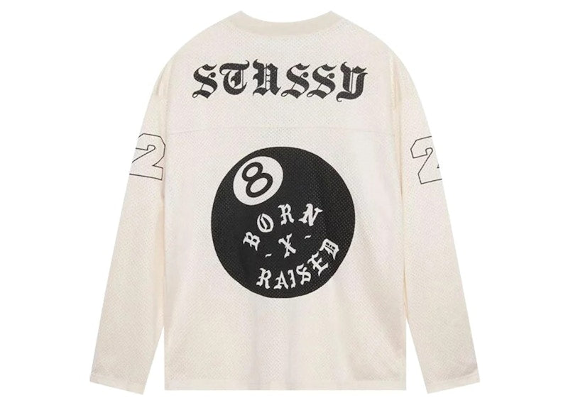Stussy Born X Raised Football Jersey Cream