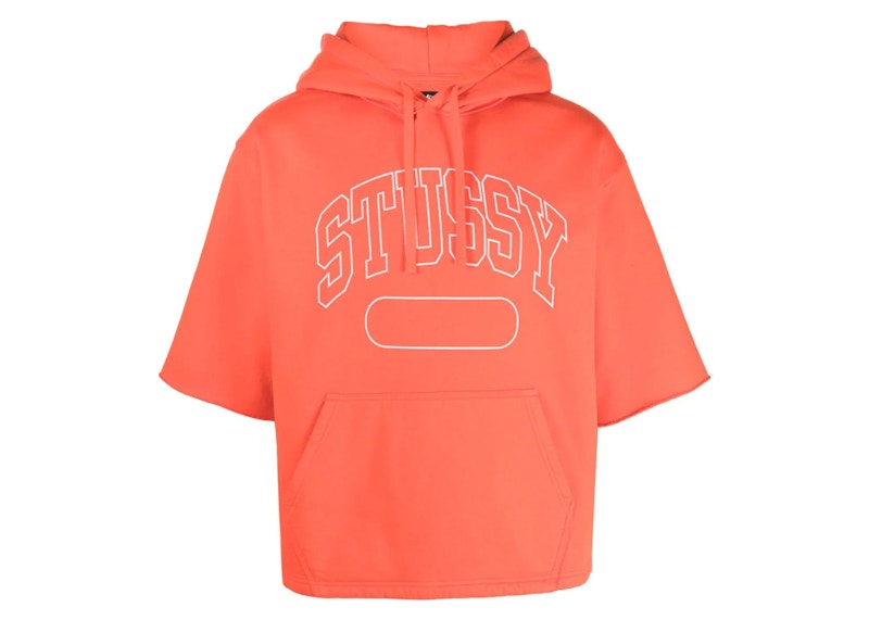 Stussy Boxy Cropped S/S Hoodie Deep Orange