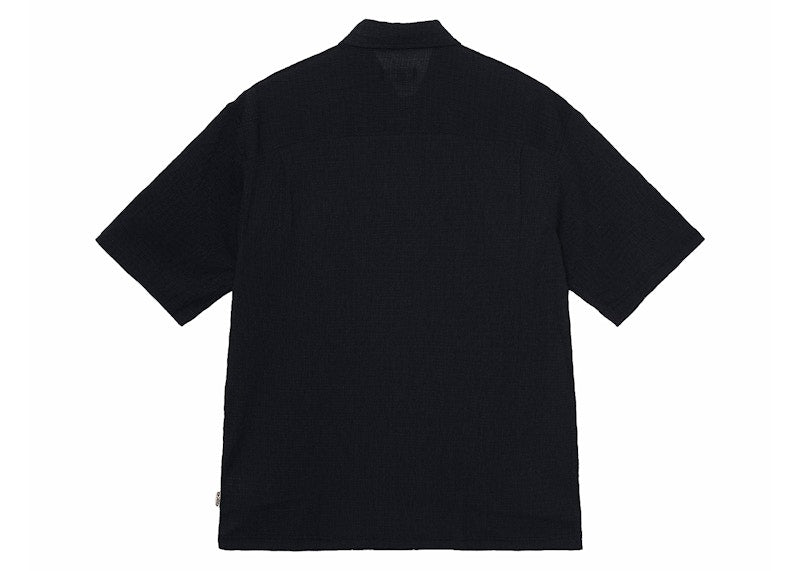 Stussy Boxy Flat Crinkled Hem Shirt Black
