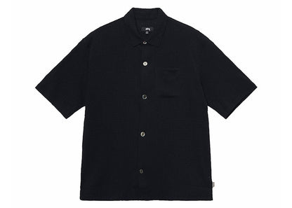Stussy Boxy Flat Crinkled Hem Shirt Black