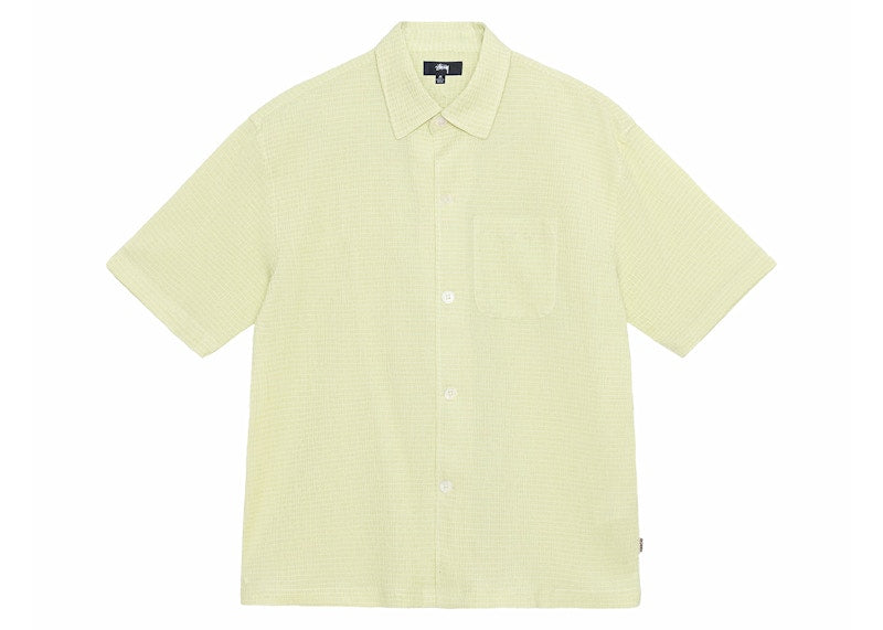 Stussy Boxy Flat Crinkled Hem Shirt Lime