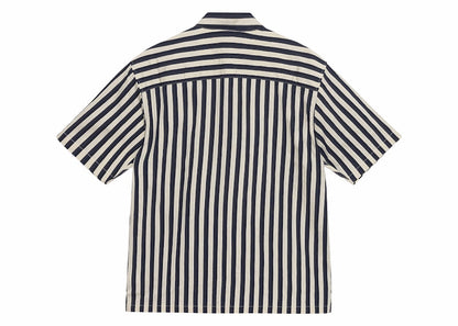 Stussy Boxy Flat Striped Hem Shirt Navy