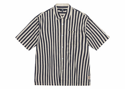 Stussy Boxy Flat Striped Hem Shirt Navy