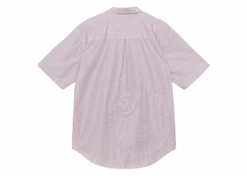 Stussy Boxy S/S Stripe 8 Ball Shirt Burgundy