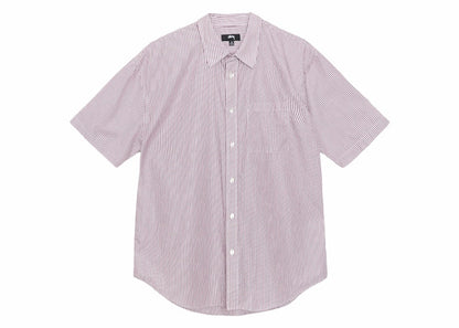 Stussy Boxy S/S Stripe 8 Ball Shirt Burgundy