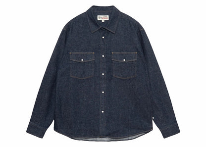 Stussy Boxy Western Denim Shirt Dark Denim