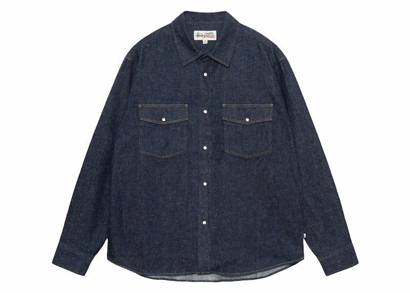 Stussy Boxy Western Denim Shirt Dark Denim