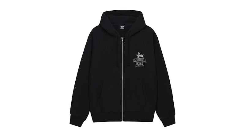 Stussy Cali Grown Zip Hoodie Black