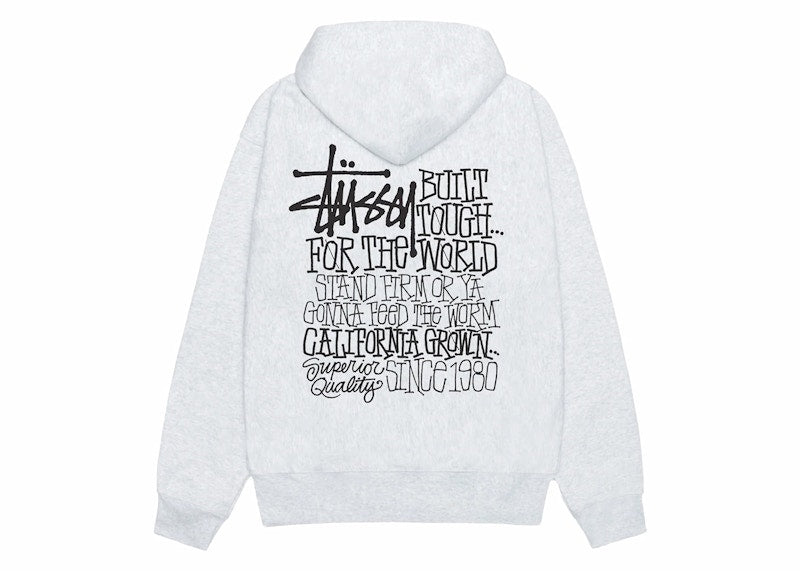Stussy California Grown Hoodie Ash Heather