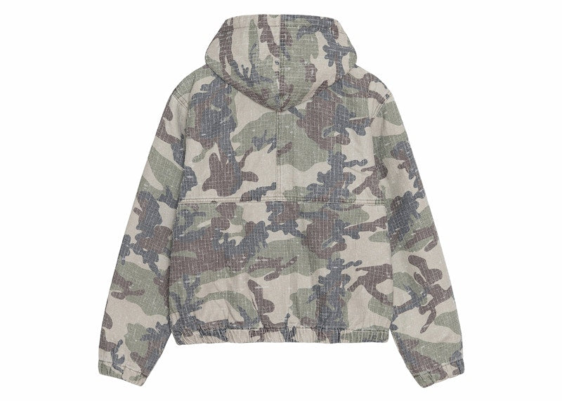 Stussy Camo Canvas Needlepunch Work Jacket Woodland Camo