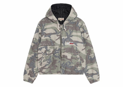 Stussy Camo Canvas Needlepunch Work Jacket Woodland Camo