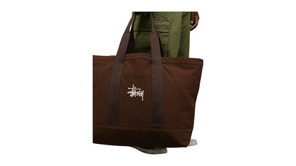 Stussy Canvas Extra Large Tote Bag Brown