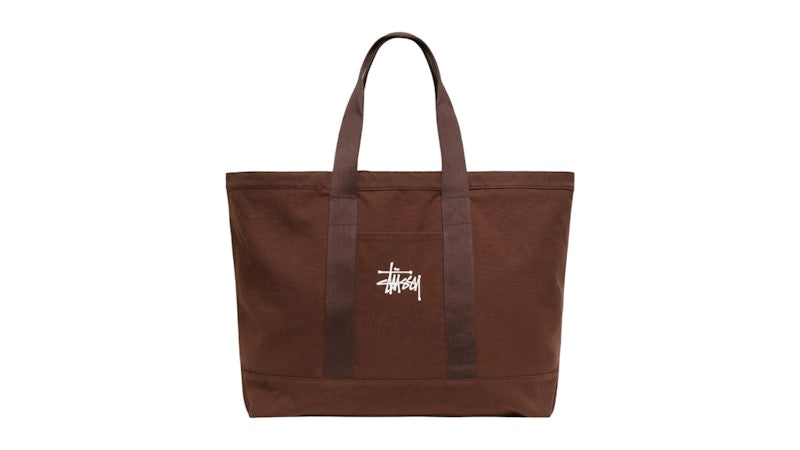 Stussy Canvas Extra Large Tote Bag Brown