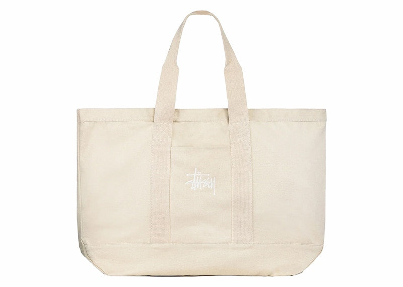 Stussy Canvas Extra Large Tote Bag Natural