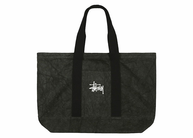 Stussy Canvas Extra Large Tote Bag Washed Black