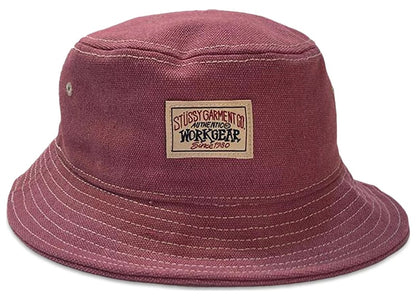 Stussy Canvas Workgear Bucket Hat Berry