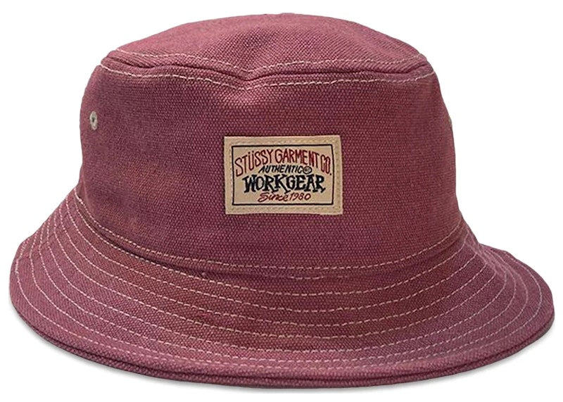 Stussy Canvas Workgear Bucket Hat Berry