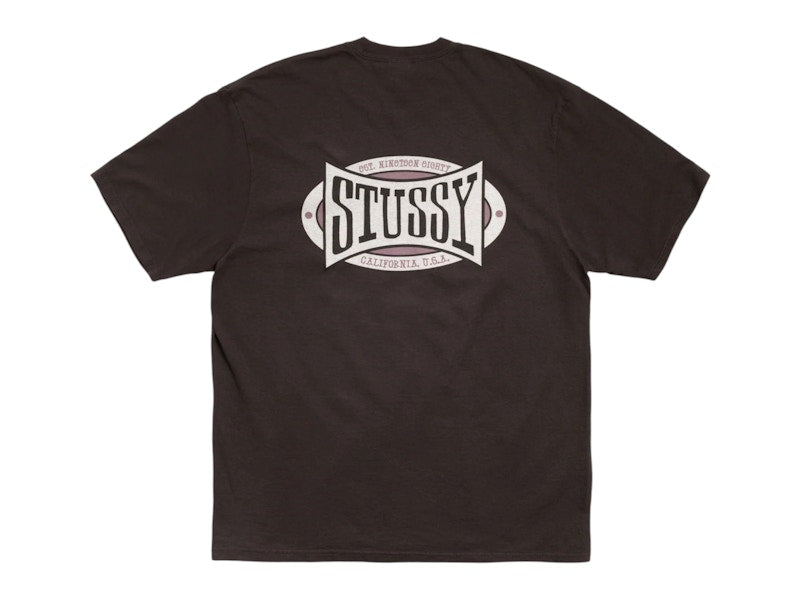Stussy Champion Oval Pigment Dyed Tee Faded Black