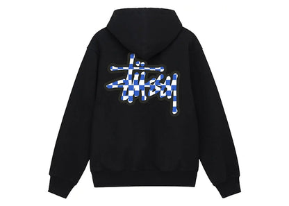 Stussy Checker Stock Hoodie Black