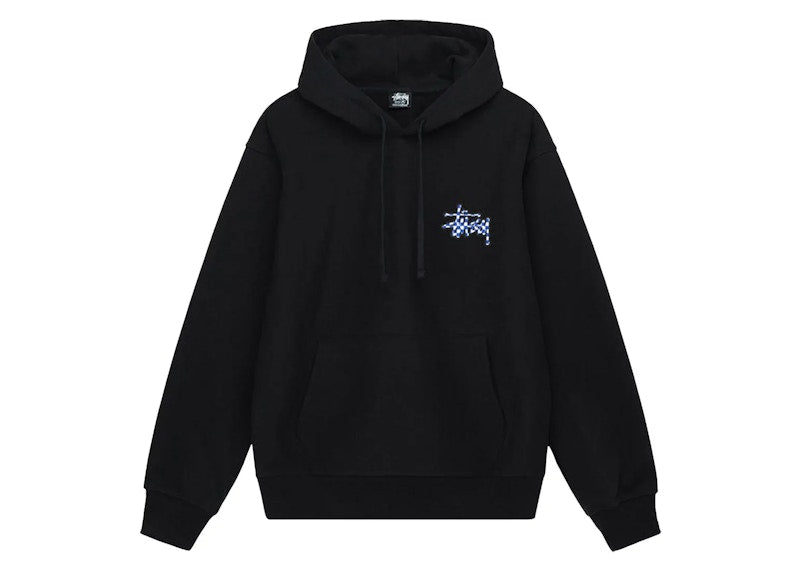 Stussy Checker Stock Hoodie Black