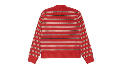 Stussy Chunky Cotton Stripe Sweater Brick