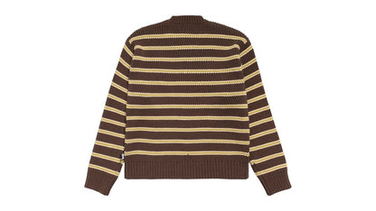Stussy Chunky Cotton Stripe Sweater Forest