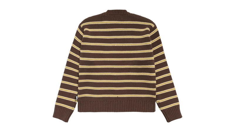 Stussy Chunky Cotton Stripe Sweater Forest