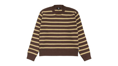 Stussy Chunky Cotton Stripe Sweater Forest