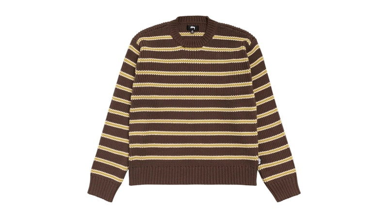 Stussy Chunky Cotton Stripe Sweater Forest