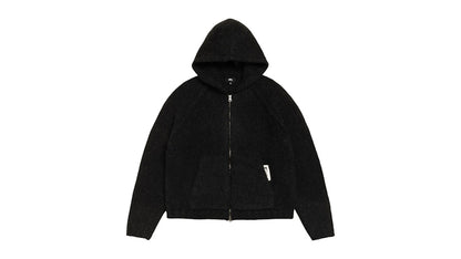 Stussy Chunky Knit Zip Hoodie Black