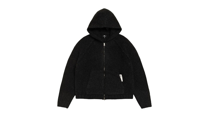 Stussy Chunky Knit Zip Hoodie Black