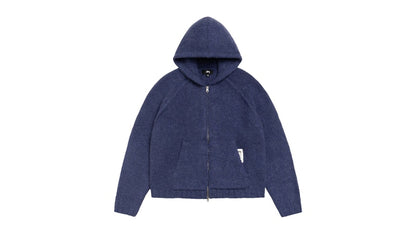 Stussy Chunky Knit Zip Hoodie (FW25) Blue