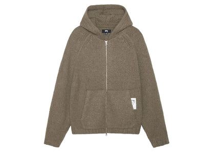 Stussy Chunky Knit Zip Hoodie Fossil