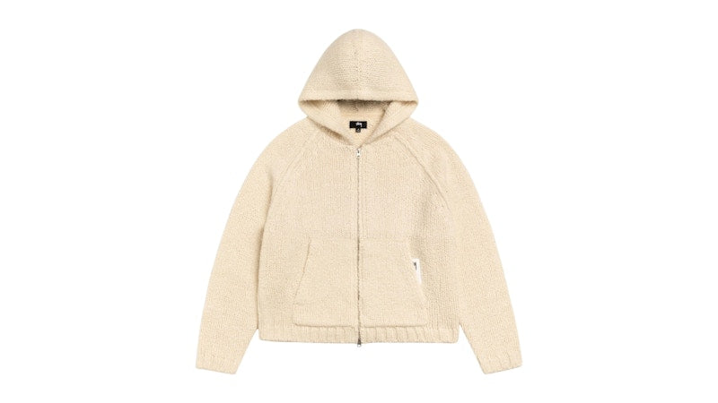 Stussy Chunky Knit Zip Hoodie Ivory