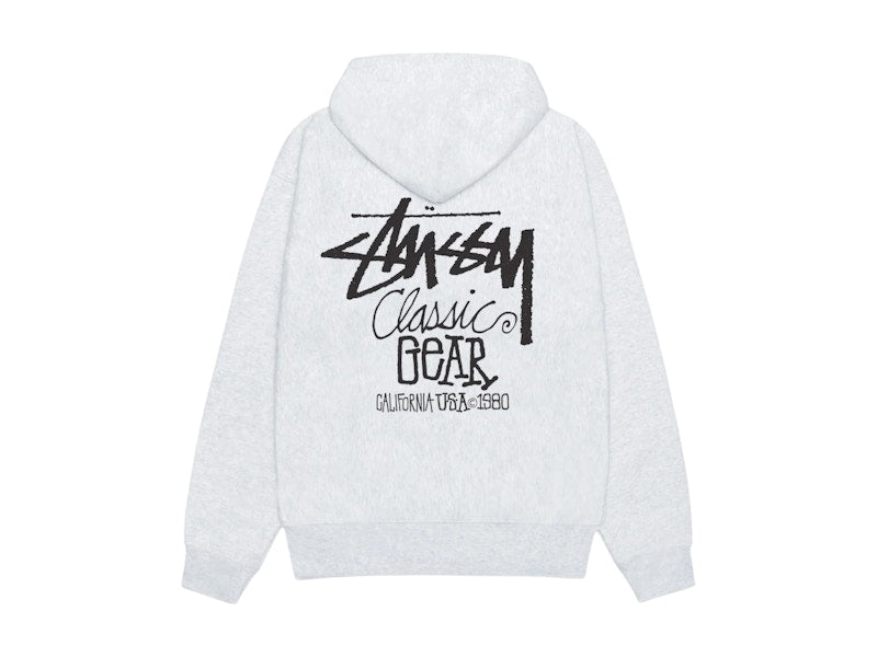 Stussy Classic Gear Hoodie Ash Heather