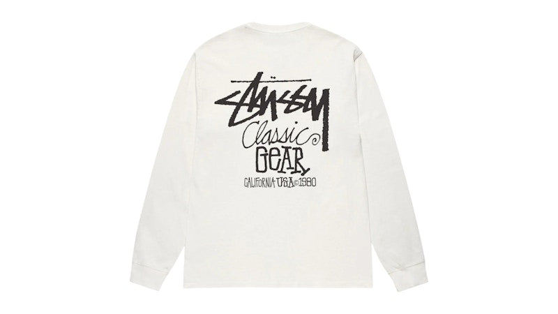 Stussy Classic Gear L/S Pigment Dyed Tee Natural