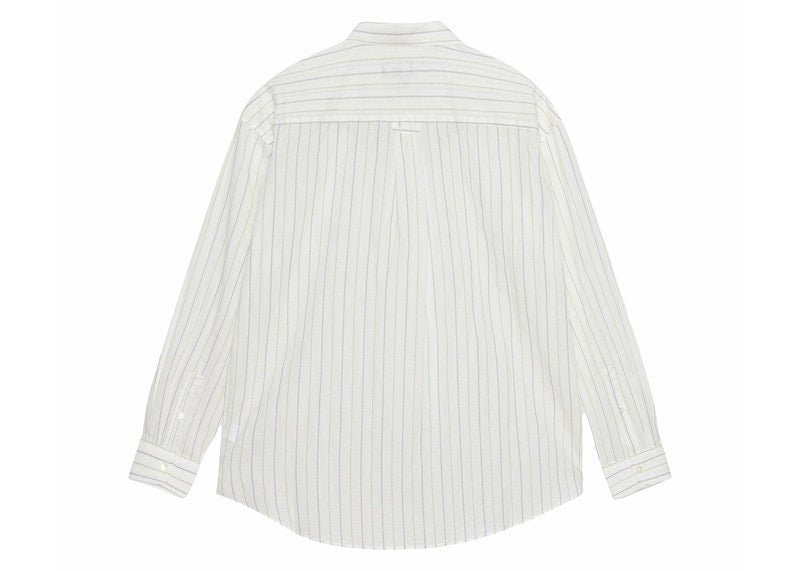 Stussy Classic Striped Cotton Linen Shirt White