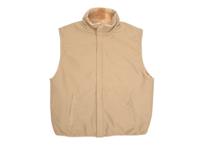 Stussy Colorblock Reversible Mixed Sherpa Vest Khaki