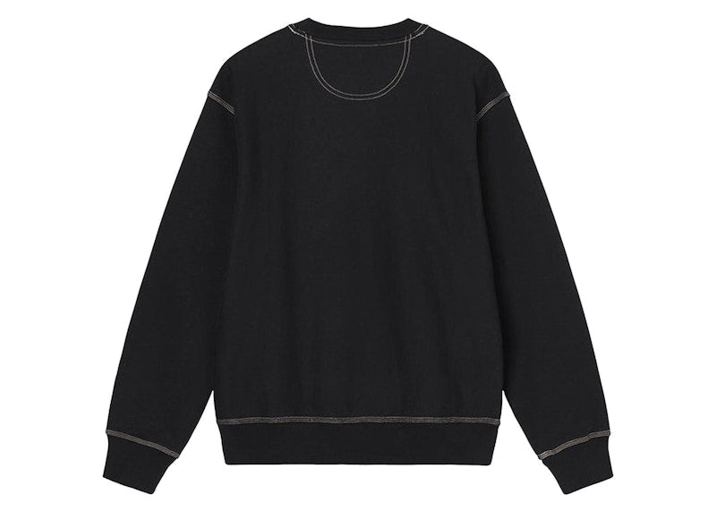 Stussy Contrast Stitch Label Crew Sweater Black