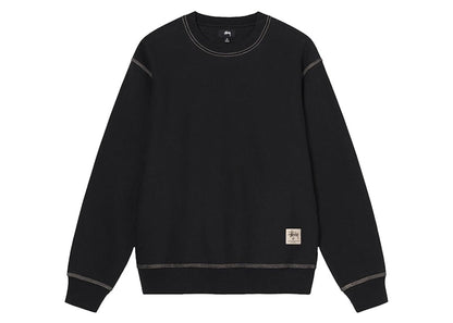 Stussy Contrast Stitch Label Crew Sweater Black