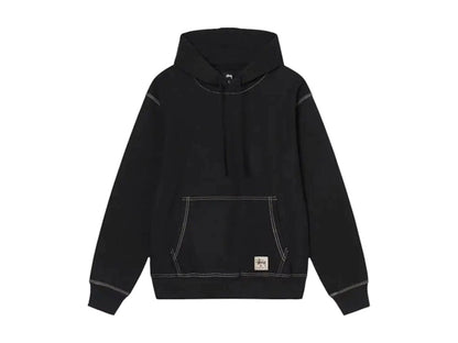 Stussy Contrast Stitch Label Hoodie Black