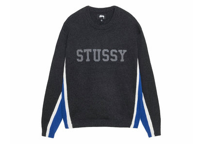 Stussy Contrast Stripe Crew Charcoal