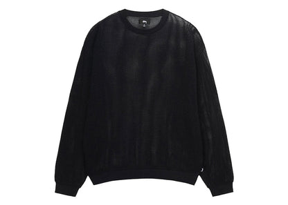 Stussy Cotton Mesh L/S Crew Black
