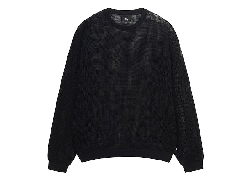 Stussy Cotton Mesh L/S Crew Black