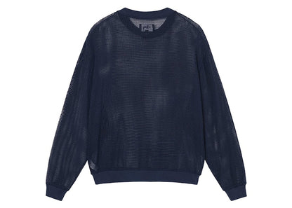 Stussy Cotton Mesh L/S Crew Navy